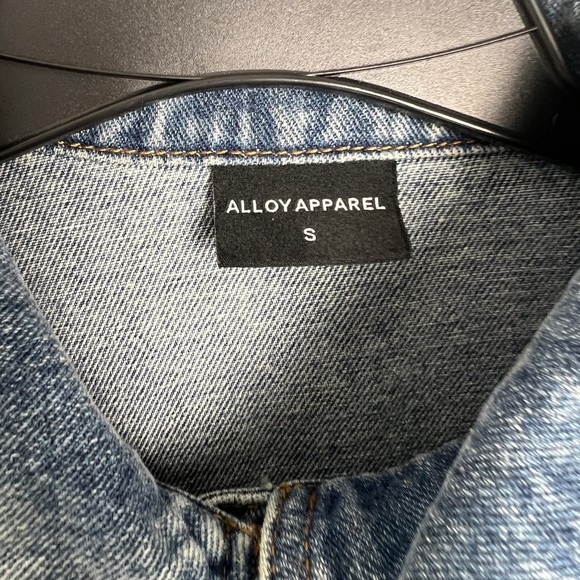 Alloy Apparel Tall Dalya Distressed Denim Long Sleeve Jumpsuit Cotton Blend Sz S - Picture 13 of 16